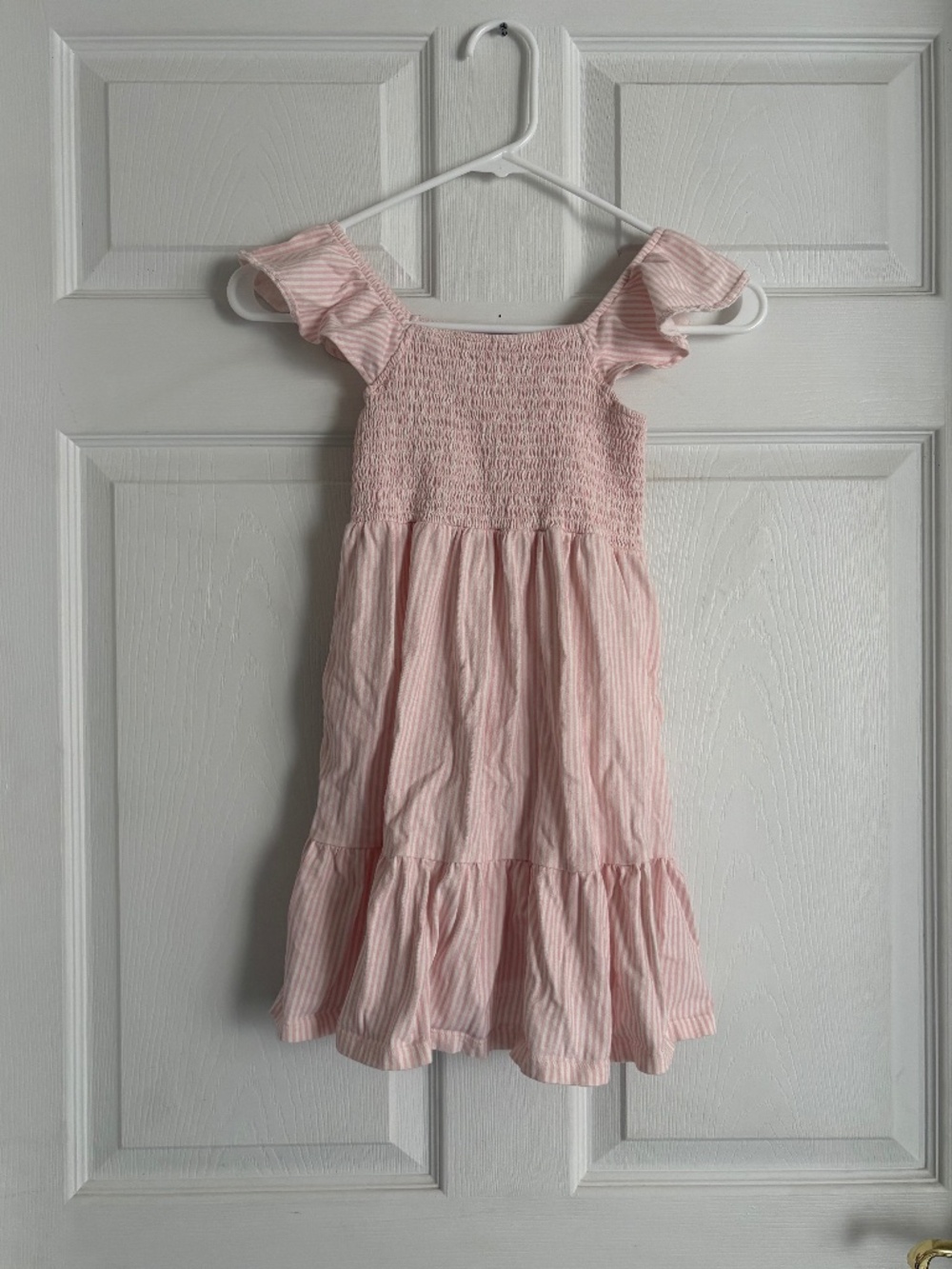 Girls Old Navy Pink and White Striped Short Sleeve Dress